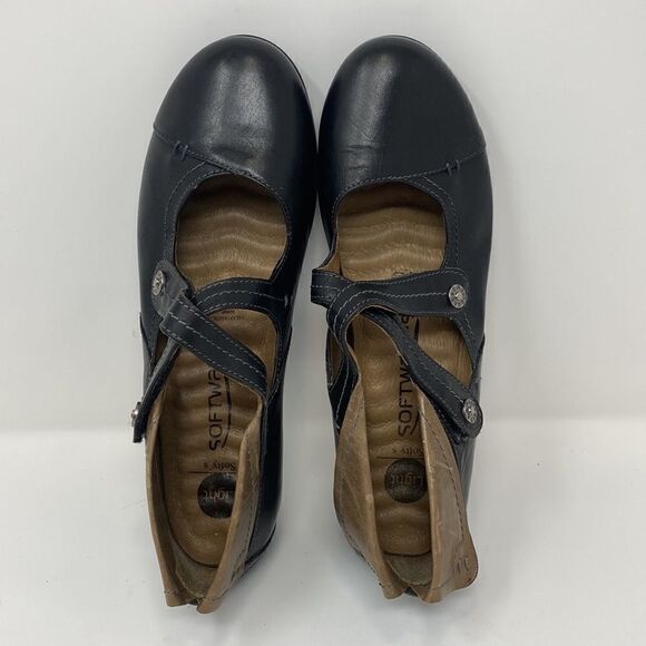 Softwaves Leather Criss Cross Straps Mary Jane Shoes - Picture 12 of 14